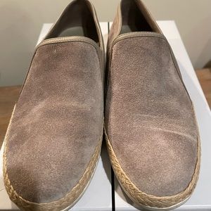 Shoes by Vince, Suede, Size 6M, Color Tan with natural discoloration